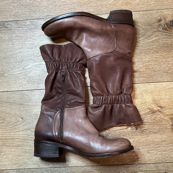 Twenty Two Made in Italy Brown Leather Boots Size 37.5/7.5 - Picture 1 of 9